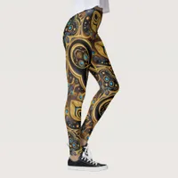 Aztec art,  vibrant, reflecting the culture leggings