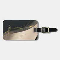 Luxurious Elegant black beige gold professional Luggage Tag