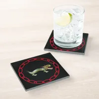 Glass Coaster - Dragon and Red Chain