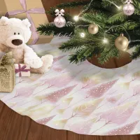 Pink Gold Christmas Reindeer Pattern#13 ID1009 Brushed Polyester Tree Skirt