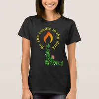 Elegant Floral Candle Unisex Tee:Customizable text T-Shirt