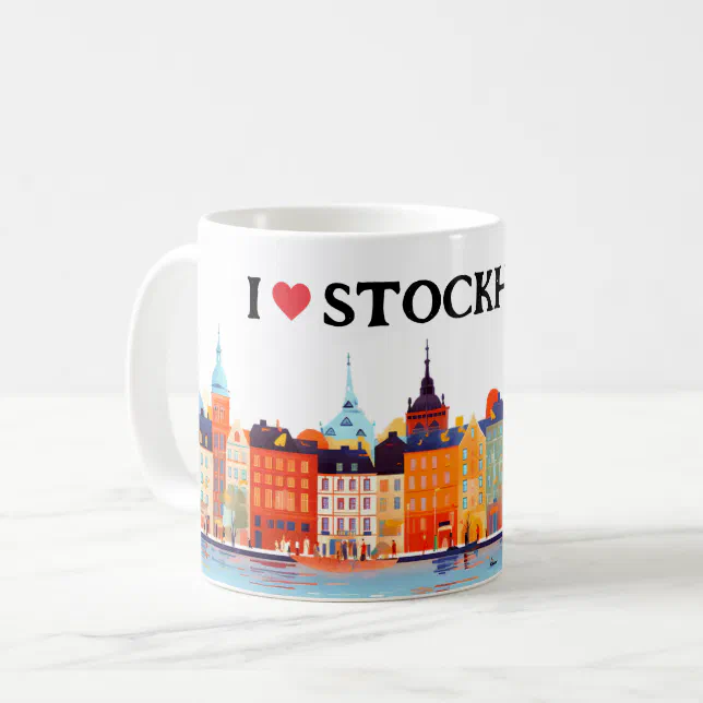 I Love Stockholm Painting | Travel | Coffee Coffee Mug