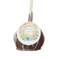 Watercolor Rainbow and Flowers It's a Girl Cake Pops