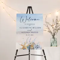 Rustic Seashells Summer Beach Wedding Welcome Sign