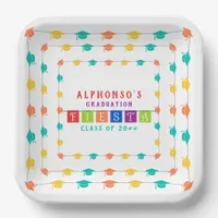 2024 Colorful Mexican Fiesta Graduation Party Paper Plates