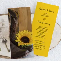 Country Sunflower Western Wedding Program