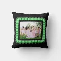 Modern Photo Best Friends Bridal Lace Mint Green Throw Pillow