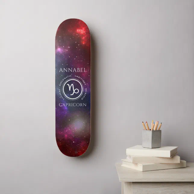 Starfield Capricorn Goat Western Zodiac Skateboard