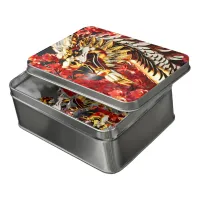 Fire breathing dragon gold head jigsaw puzzle