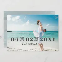 Sky Blue Stylish Simple Modern Typography Photo Save The Date