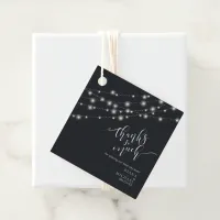 Modern String Lights Thanks B&W ID585 Favor Tags