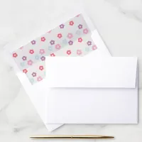 Cute Pastel Pink Purple Blue Flowers Envelope Liner