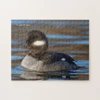 Sweet Bufflehead Duck on Sunlit Waters Jigsaw Puzzle
