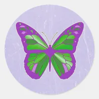 Purple, Lavender and Lime Green Butterfly Stickers