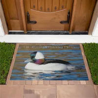 Handsome Bufflehead Duck at the Winter Pond Doormat