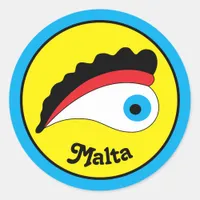 Malta Fishing Boat Lucky  Eye Colourful Classic Round Sticker