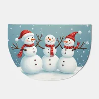 Three happy Christmas snowmen Doormat