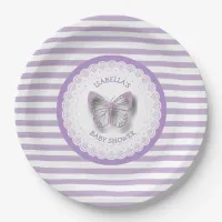 Personalized Purple Butterfly Baby Shower Plates