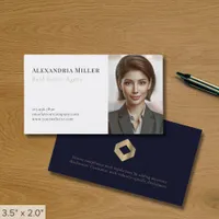 Simple Minimalist Real Estate Agent Photo Business Card