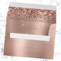 Glittery Rose Gold Ombre Foil Envelope