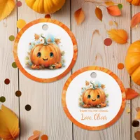 Cute Little Pumpkin Birthday Party Favor Tags