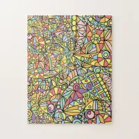 Geometrical Colorful Modern Patchwork Pattern Jigsaw Puzzle