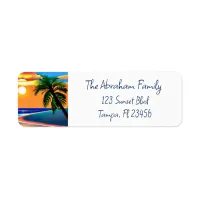 Tropical Sunset Reflection Label