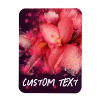 Red Modern Watercolor Floral Abstract Flexible Magnet