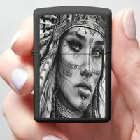 Indian girl warrior displays strength zippo lighter