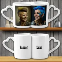 Personalized Photo and Names LGBTQIA+ Coffee Mug Set