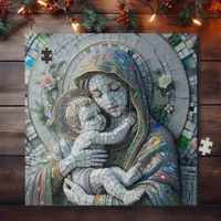 Virgin Mary and Baby Jesus | Mosaic Statue Jigsaw Puzzle