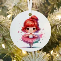 Pretty Little Ballerina Personalized Christmas Metal Ornament