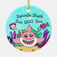 Personalized Baby Shark Family Christmas Ornament