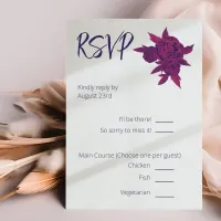 Bright Pink & Purple Bold Floral Wedding RSVP Card