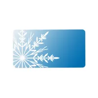 White Winter Snowflake on Blue Label