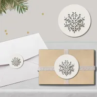 Elegant Snowflake Holiday Round Sticker