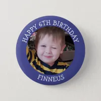 Personalized Photo, Age and Name Birthday  Button