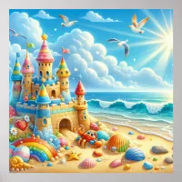 Colorful Beach Nursery Poster