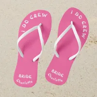 Brides Personalized Pink And White Flip Flops