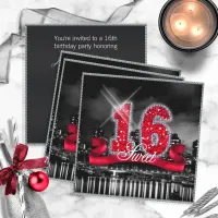 City Lights Sweet Sixteen Red ID242 Invitation