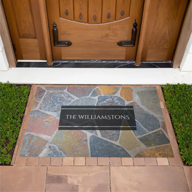 Elegant Painted Cobblestones / Decorative Stones Doormat