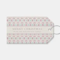 Cute Christmas Pastel Pattern Holiday Photo Gift Tags