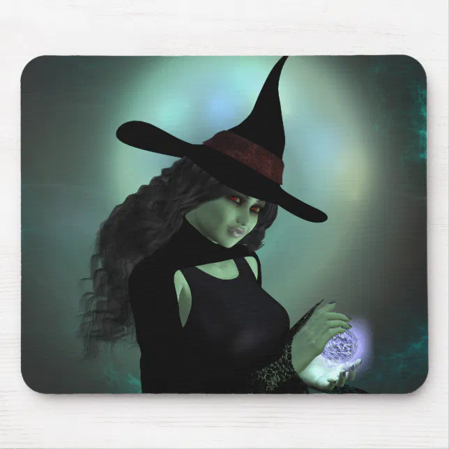 Wicked Witch Casting a Spell Mouse Pad
