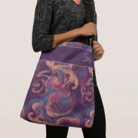 Purple & Colorful Swirling Watercolor Crossbody Bag