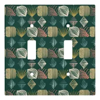 Bold Caribbean Tribal Mudcloth: Boho Teal Light Switch Cover