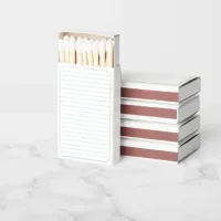 White lined Paper to write on Matchboxes