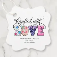 Crafted With Love Black Script ID193 Favor Tags