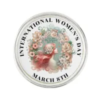 International Women's Day 8th March Feminine Lapel Pin