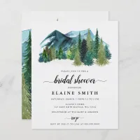 Budget Mountains Pine Bridal Shower Invitation