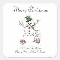 Add Your Child's Artwork to this Christmas Square Sticker